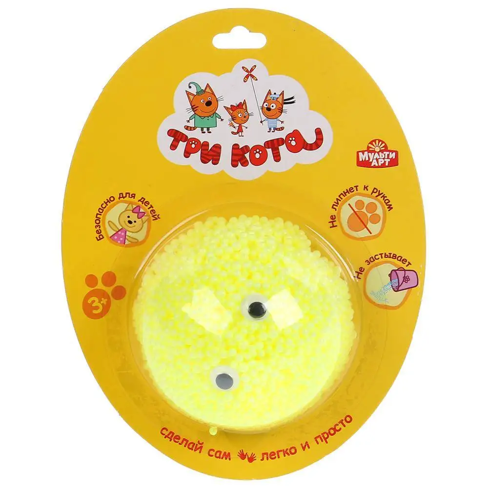 Шариковый пластилин с блестками &quotТри Кота&quot полусфера 5 гр. MultiArt FCBLBALL-TC |