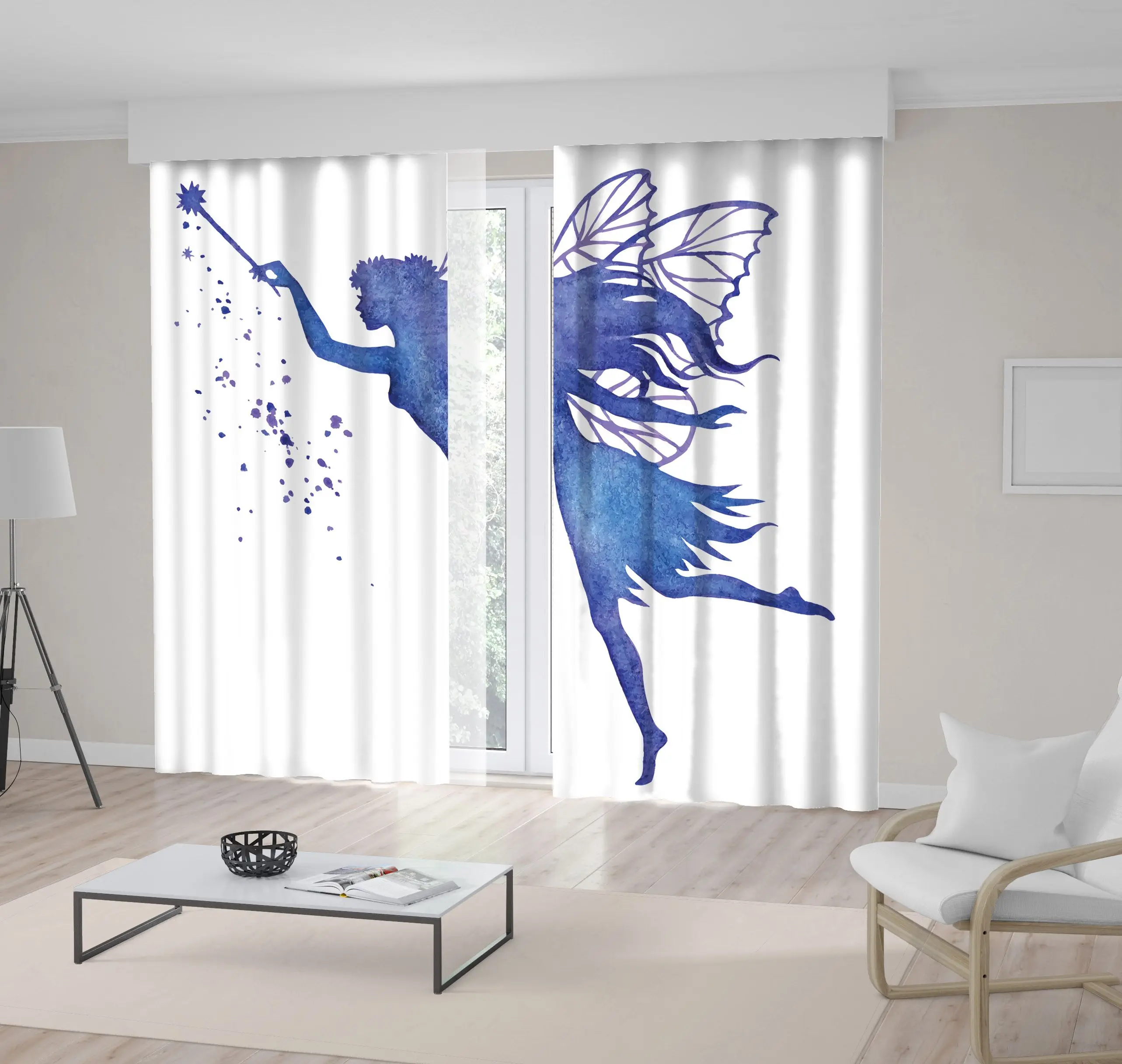 Занавеска фея девушка с волшебной палочкой силуэт волшебник эльф мечтательный