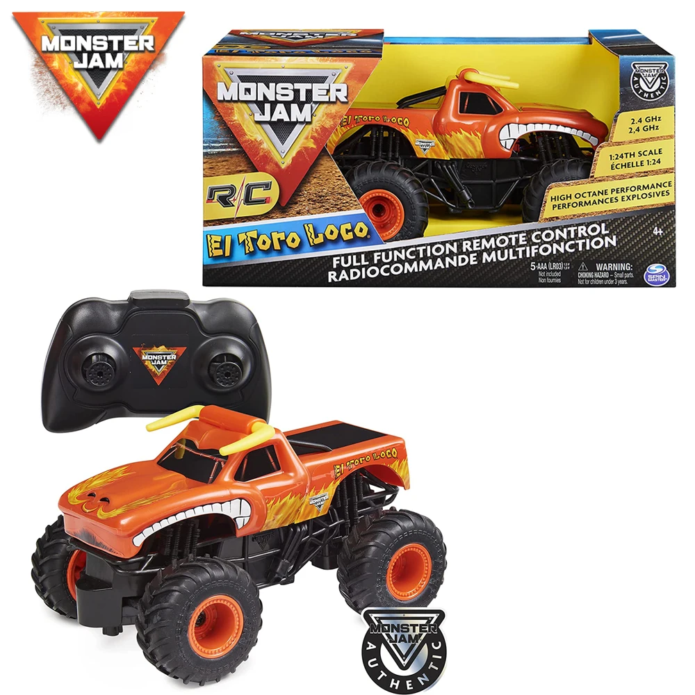 

Monster Jam 1:24 El Toro Loco Monster Trucks 2.4GHz High Octane Performance Birthday Gift For Kids Metal Case Toy For Children