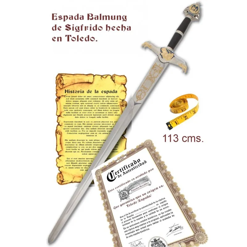 Реплика Sword Balmung Sigfrido's из нержавеющей стали. Произведено в Толедо. Меч