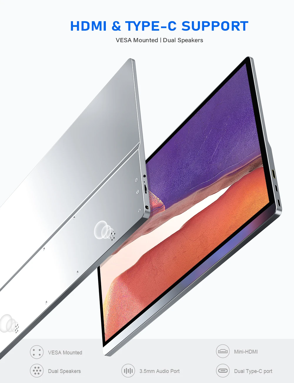 uperfect 15 6 4k usb 3 1 type c ips screen portable monitor for ps4 switch xbox huawei xiaomi phone gaming lcd display laptop free global shipping