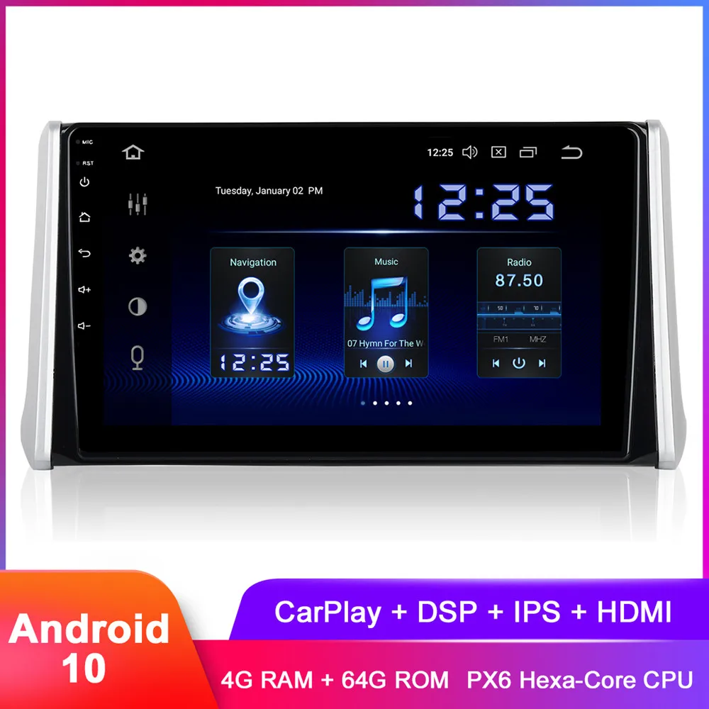 Dasaita 10 2 &quotIPS 1280x720 Android автомобильное стерео GPS для RAV4 2018 2019 2020 In Dash радио Carplay WiFi DSP
