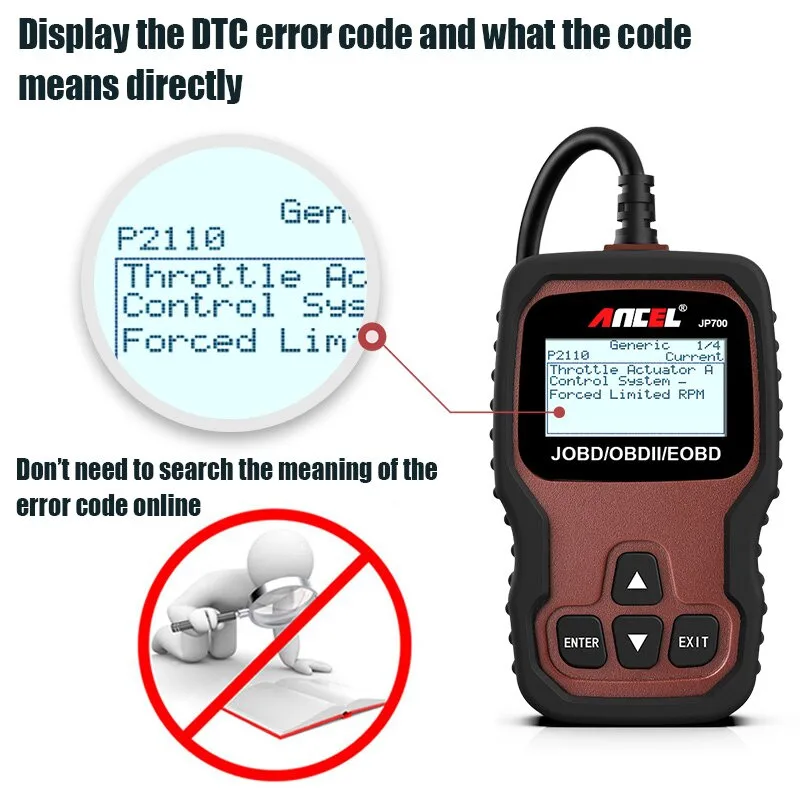 Диагностический сканер Ancel JP700 OBD2 устройство для чтения кодов OBD 2|Диагностические