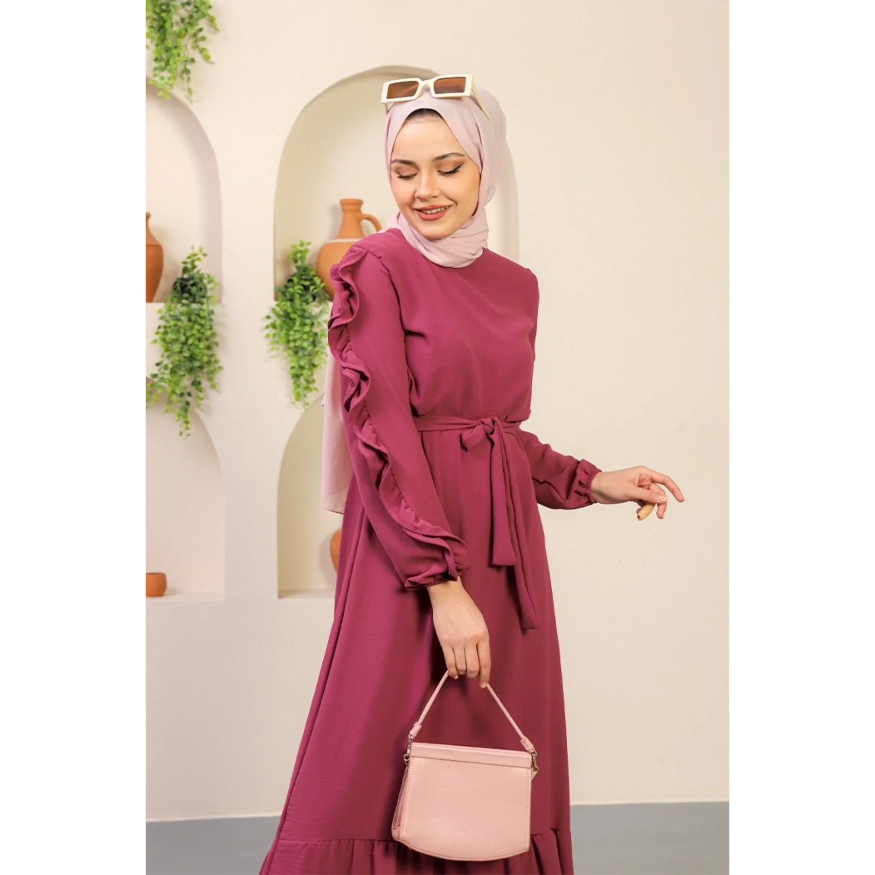 

Women Clothing Hijab Dress Muslim Abaya Kaftan Caftan İslamic Clothing Maxi Dress Long Sleeves Turkey Dubai 2021 Women Fashion