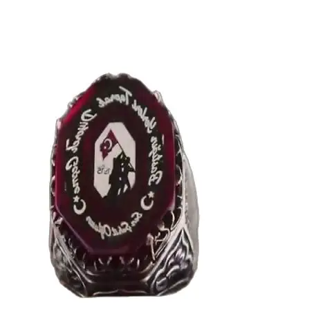 

1915 canakkale мужское кольцо с мучеником и янтарем, восьмиугольное кольцо с красным янтарем, подарок на день рождения для друга, подарок на день С...