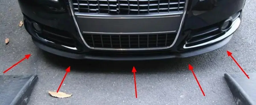 Для Audi A4 S4 RS4 B7 S-Line CUPRA R универсальная губа переднего бампера 3 шт. диффузор черный