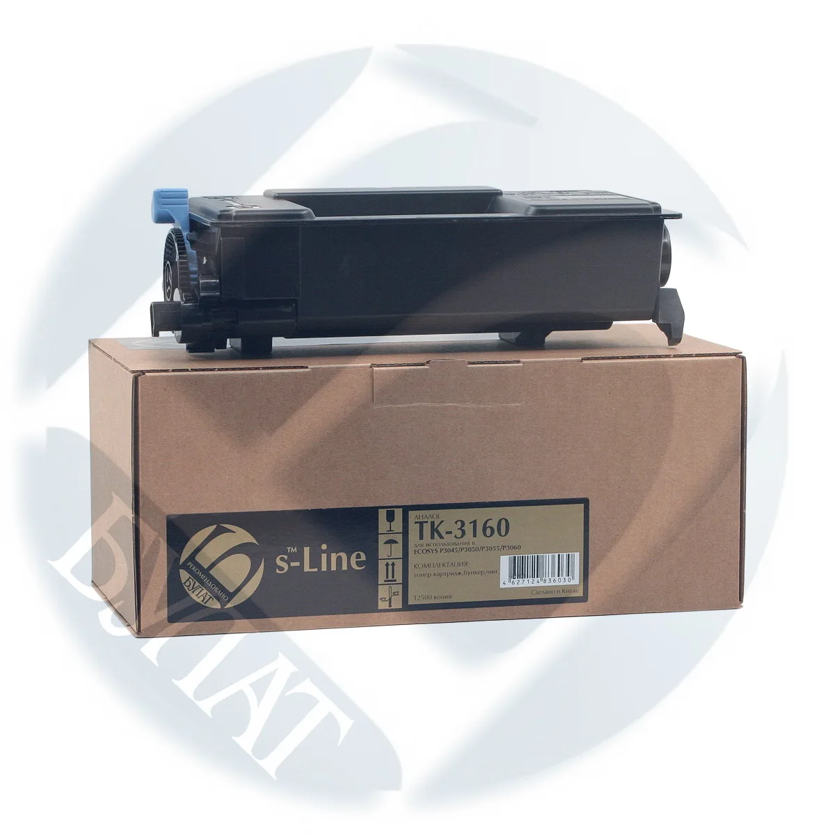 TK3160 Тонер картридж Kyocera ECOSYS P3045 TK-3160 (12.5k) (+чип) БУЛАТ s-Line P3050 P3055 P3060 M3145dn M3645dn P3150 P3155 |