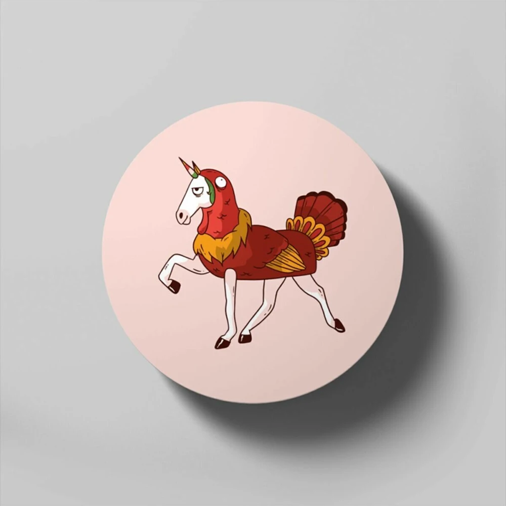 

Thanksgiving Unicorn Coaster , Dessert Dinner Round Coaster Wine Coffee Tea Cup Mat Thanksgiving Gift