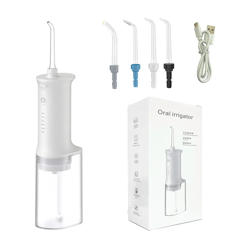 

Portable Oral Irrigator USB Rechargeable Water Flosser Dental Water Jet Water Tank Waterproof 3 Mode Mouth Teeth Cleaner Machine