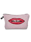 Косметичка в горошек с красными губами, модные косметички, высококачественные Пеналы, лидер продаж, женская сумка, портативный органайзер для женщин