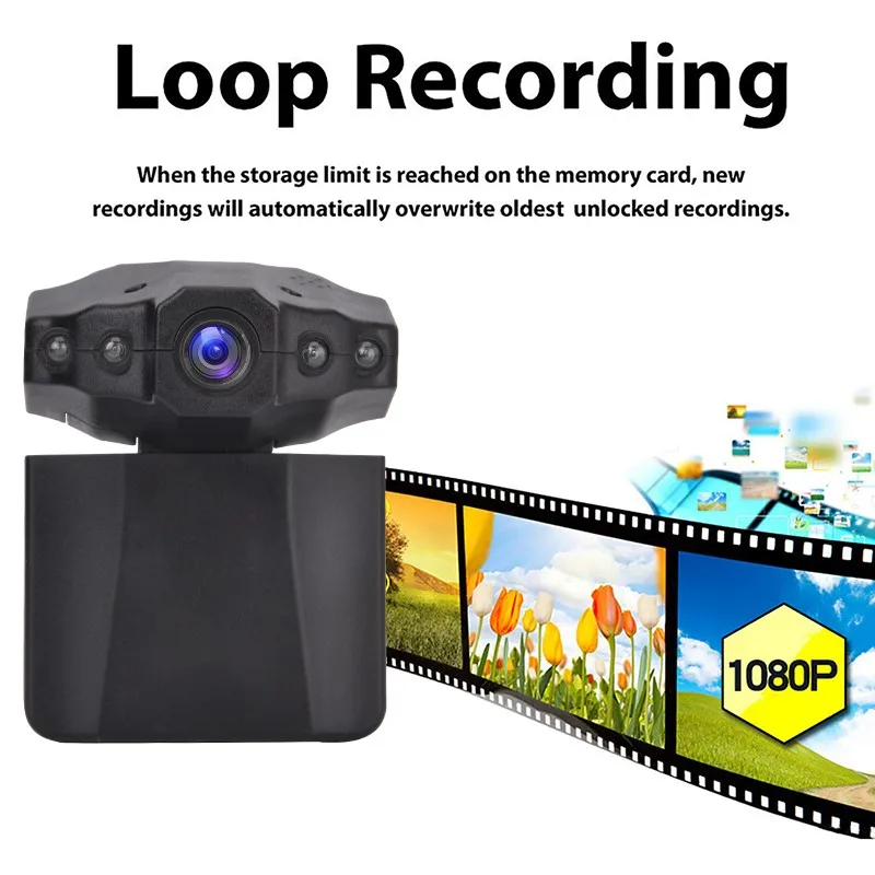 Автомобильный видеорегистратор Dash cam HD Dashcam Camera 1080P видео рекордер 120 градусов