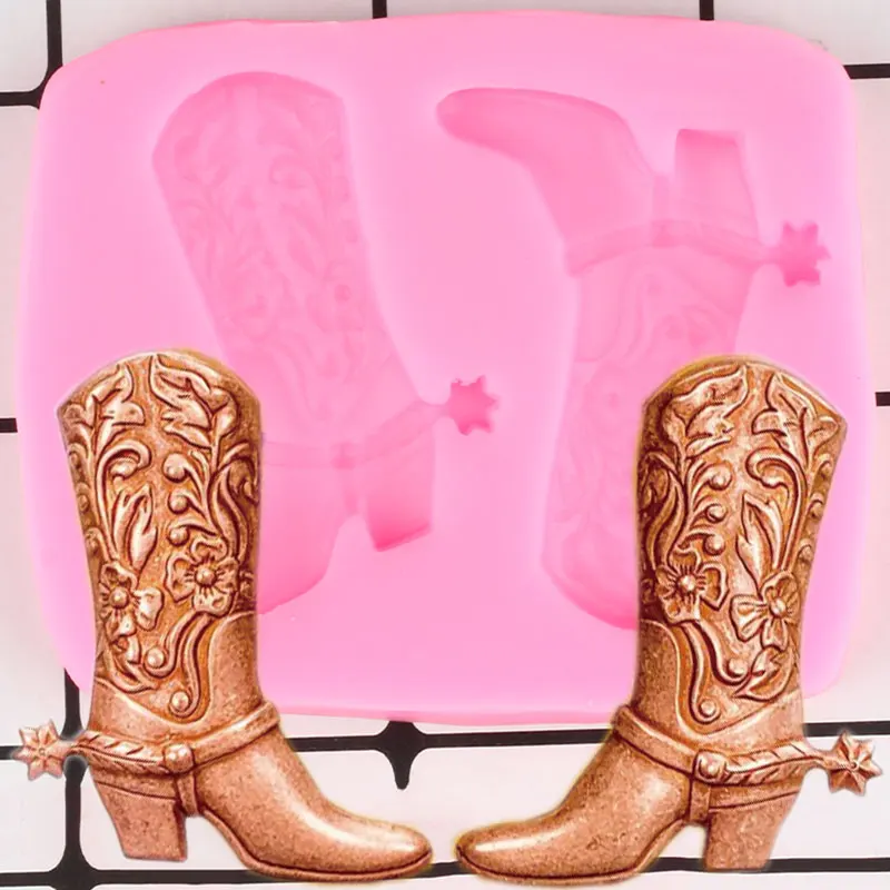 Ковбойские ботинки Подковы силиконовая форма для кекса фигурки жениха и невесты