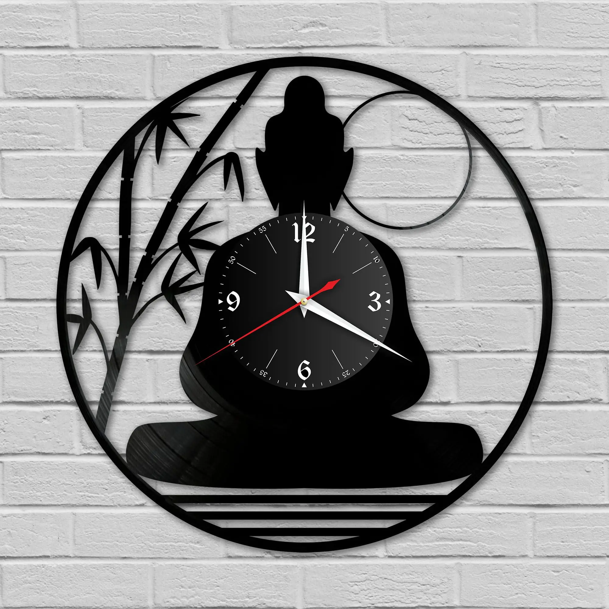 Часы настенные &quotБудда&quot из винила №1 | Дом и сад