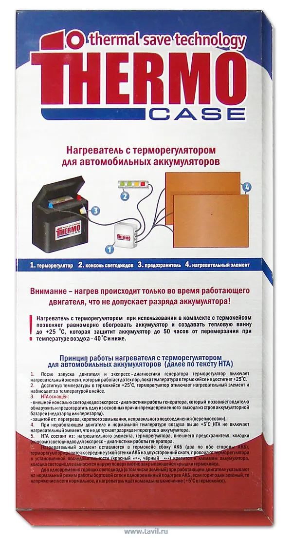 Нагревательный элемент с терморегулятором НТА-1/2 для термокейса длина 230мм |