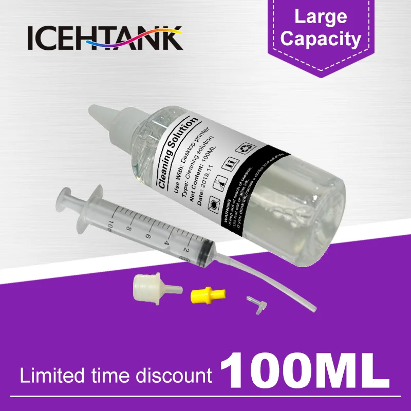 

ICEHTANK 100ml Printhead Printer Head Cleaning Liquid Dye Ink Fluid Nozzle Washer Cleaner For Brother Inkjet Printer
