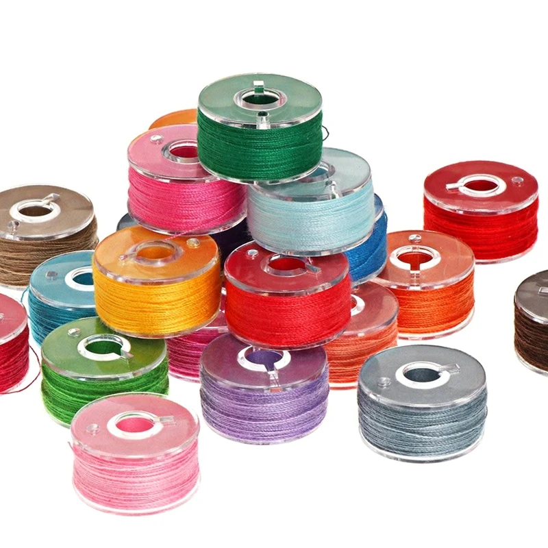25 шт./компл. разноцветные катушки для ниток из полиэстера с контейнером хранения