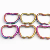 6pcs 3032mm key rings rainbow diy special shaped metal key buckle for keychanins earrings necklaces bags decoration diy jewelry