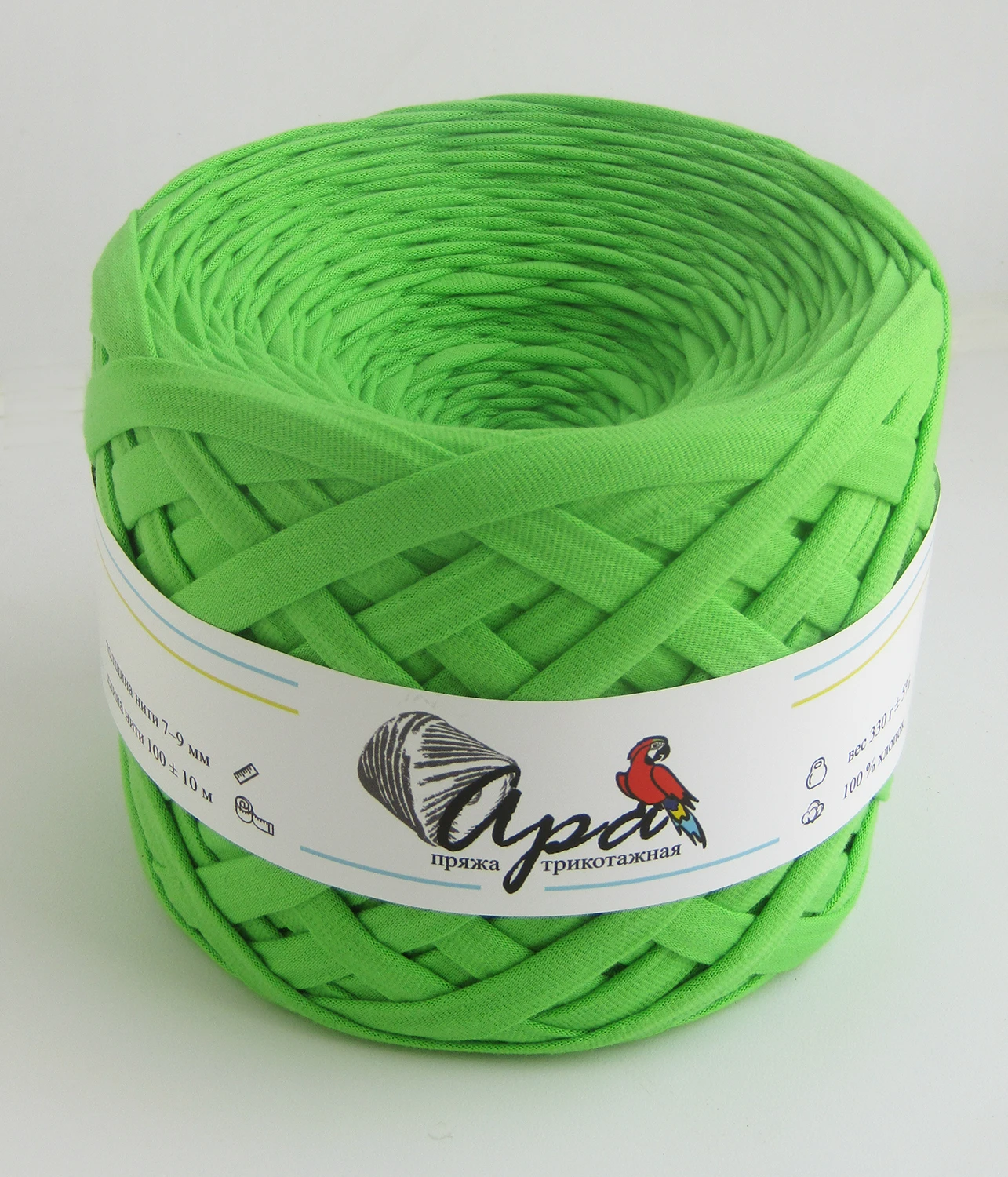 Трикотажная пряжа Ара цвет Салат ribbon knitting yarn | Дом и сад