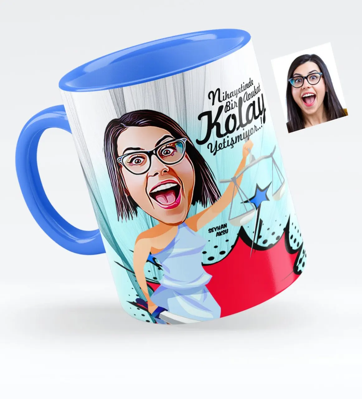 

Personalized Women 'S Attorney Caricature Of Blue Mug cup-1