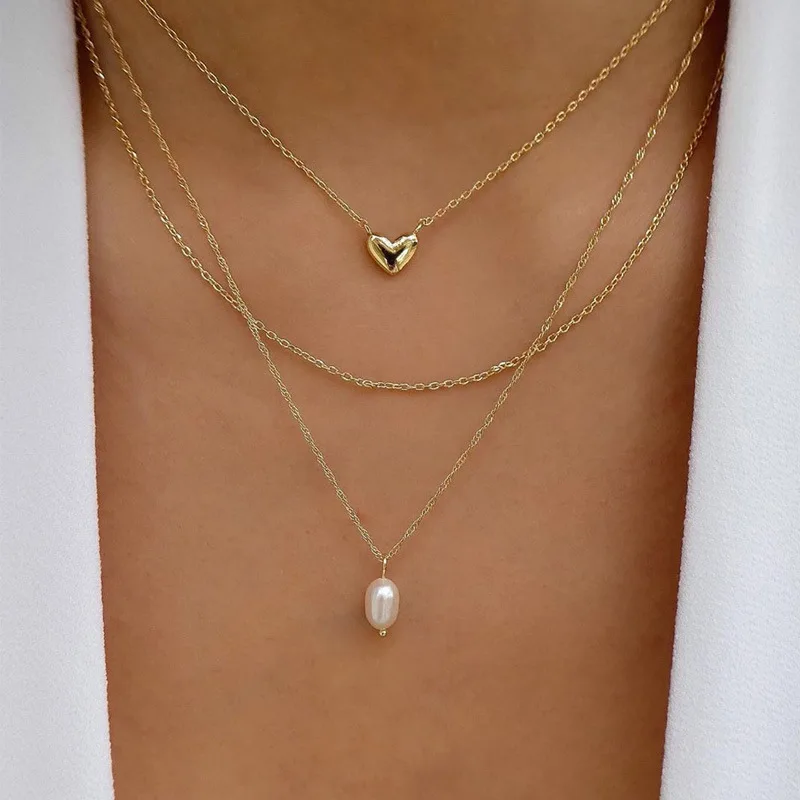 

Gold color Choker Necklace for Women Heart Shell Moon Tassel Pendant Chain Necklaces & Pendants Chokers Fashion Jewelry Gift