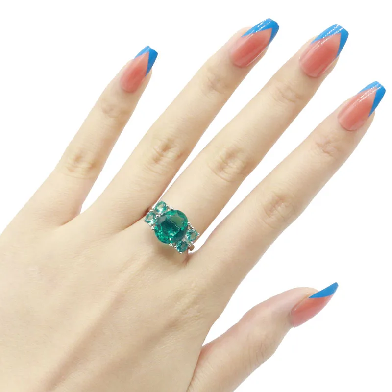 18x12 мм Изящный Тонкий Синий Аквамарин для женщин Повседневная одежда серебряные