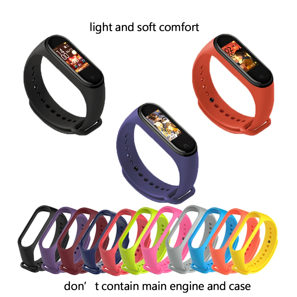 Mi Band 3 ремешок силиконовый браслет Xiaomi black Smart mi band 4 аксессуары на запястье и для