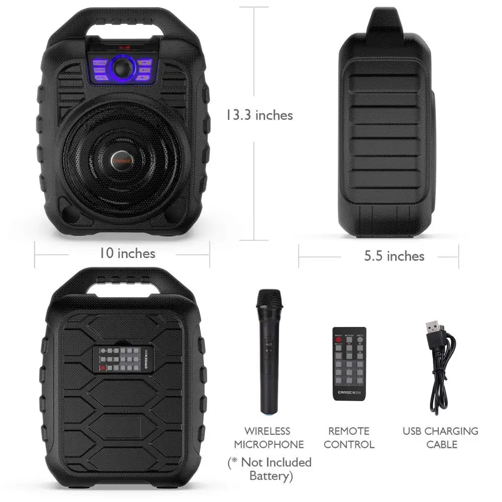 EARISE T26 портативная PA система Bluetooth динамик и беспроводной микрофон для караоке