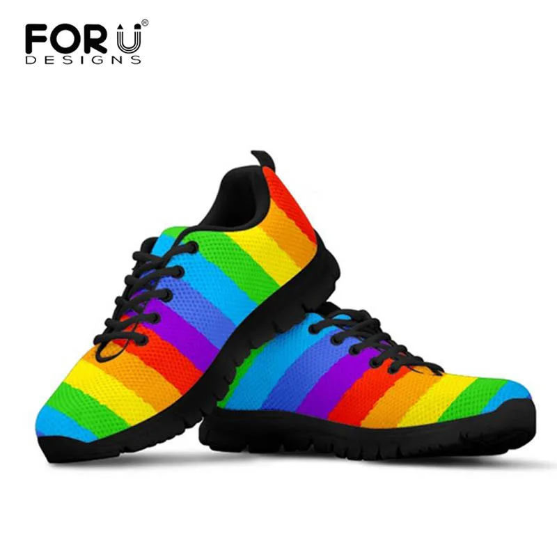 Кроссовки FORUDESIGNS женские с радужным флагом и принтом гордости сетчатые дышащие