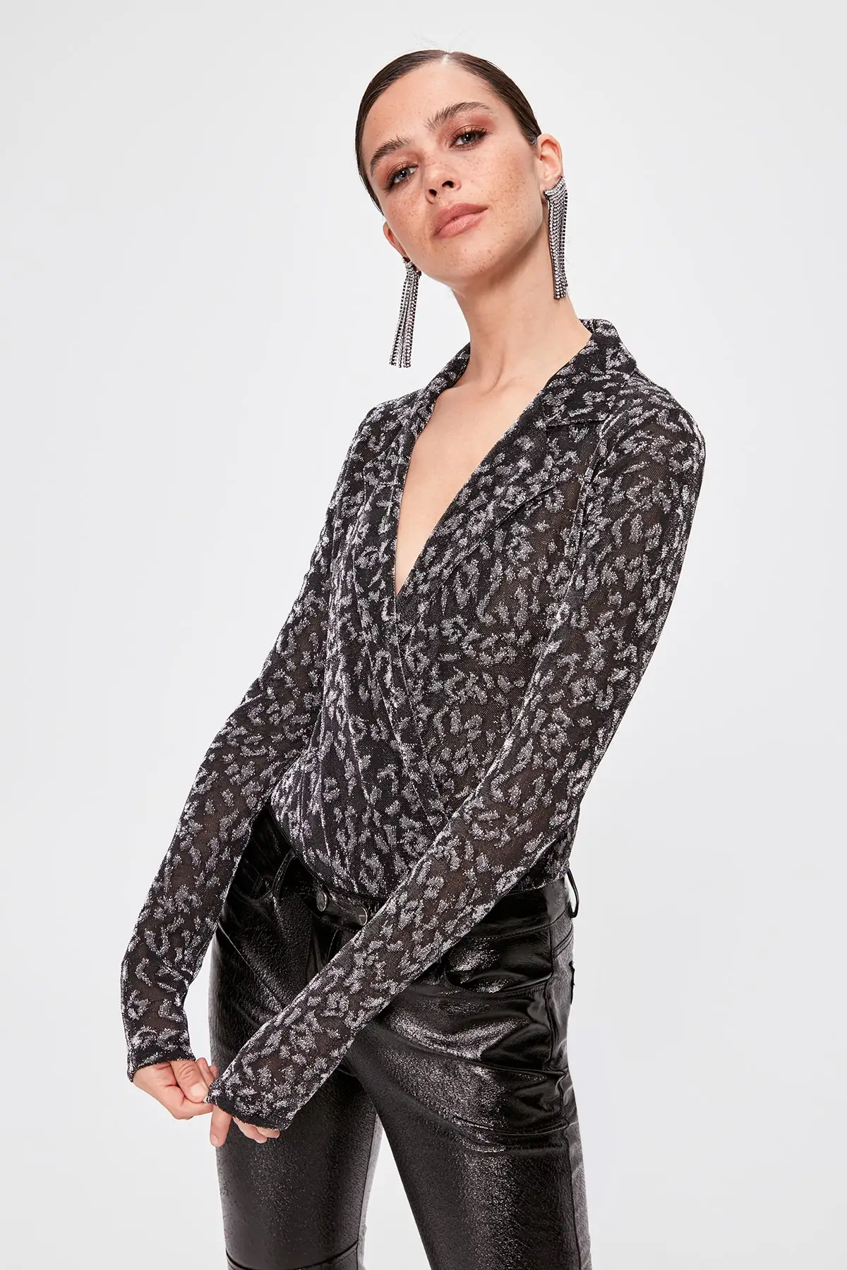 Trendyol Leopard print Bottom Snaps Body TPRAW20BD0029 |