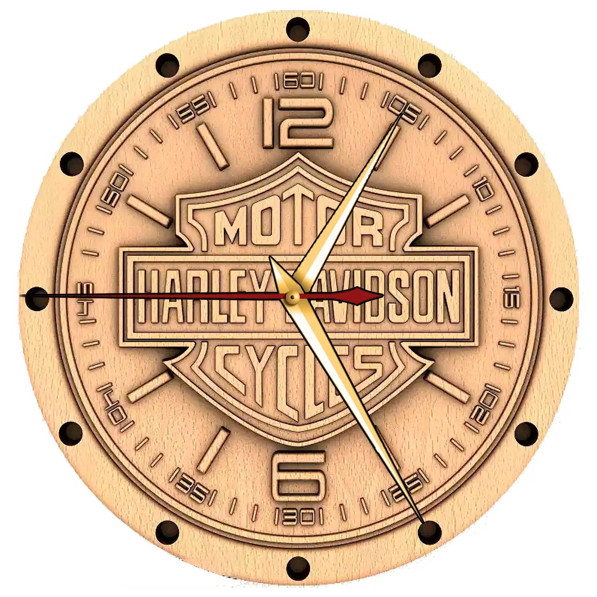 STL model CNC file Harley-Davidson clock 3D wall art files desing | EL Products