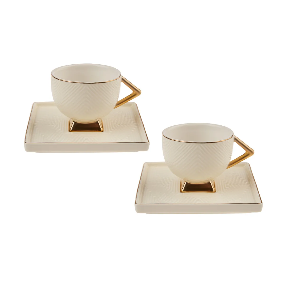

2 Person Coffee Cup Set Red Black beige Color Turkish Coffee Traditional Espresso 2 Cups 2 Saucers