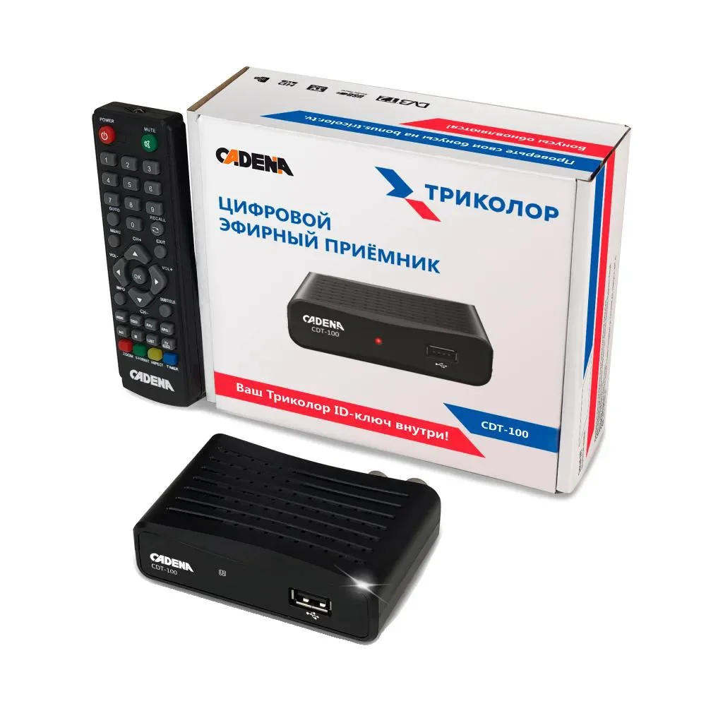 Digital Receiver Cadena cdt-100 (TS) essential DVB-T2/C TV set-top box without subscription TV-tuner media player |