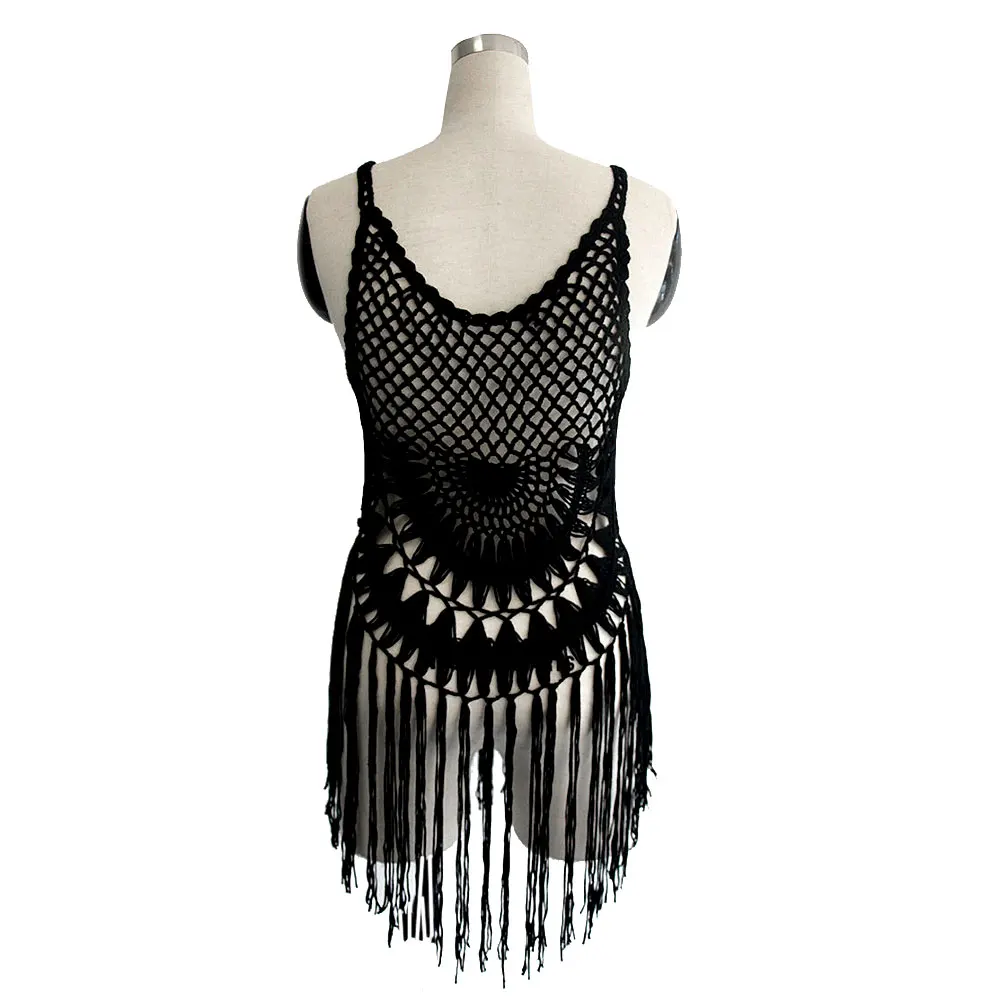 Топ женский трикотажный без рукавов пикантный винтажный пляжный жилет на