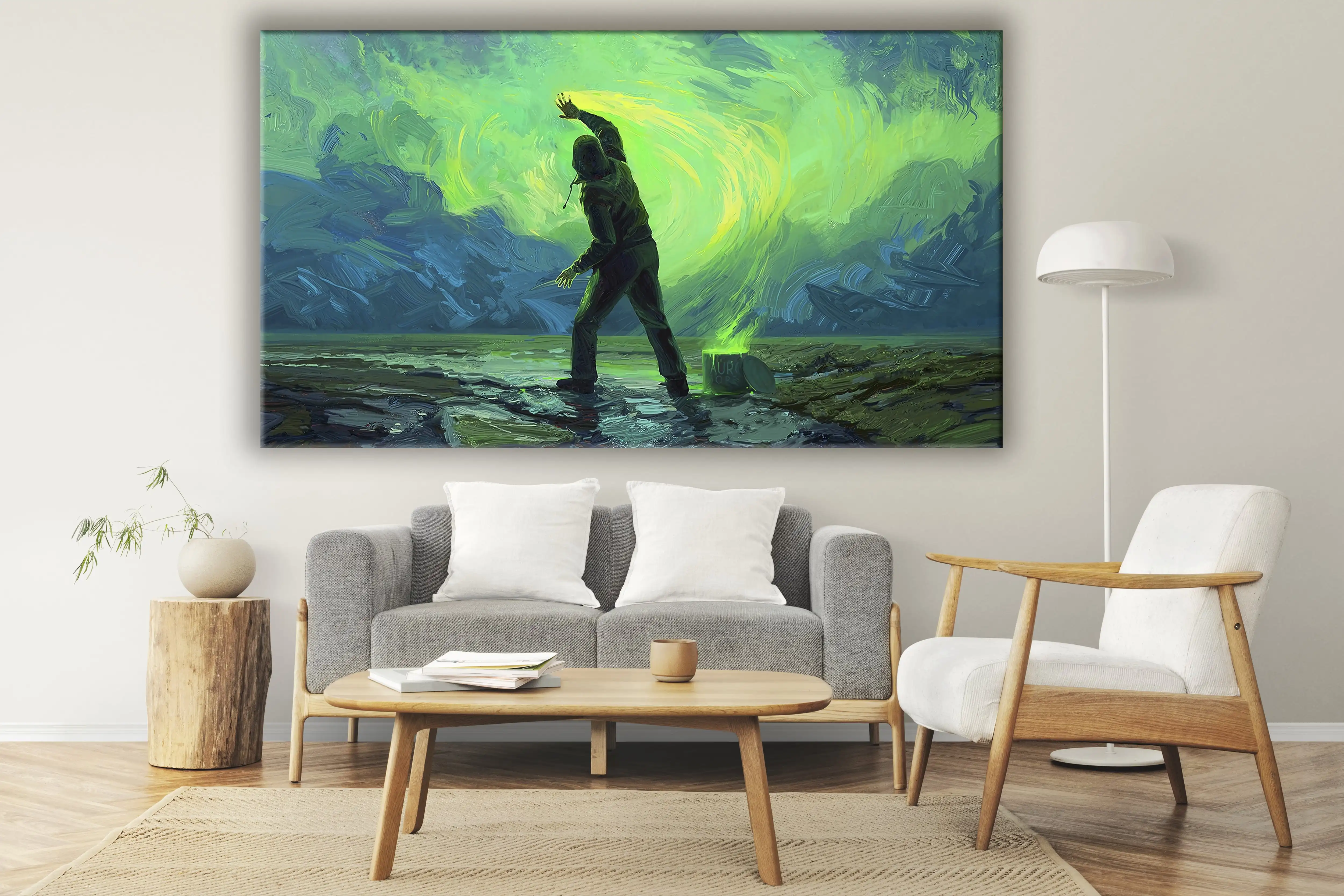 

The Man painting the sky Canvas Wall Art Wood Stretched, modern art , art decor , home decor , office decor , canvas painting