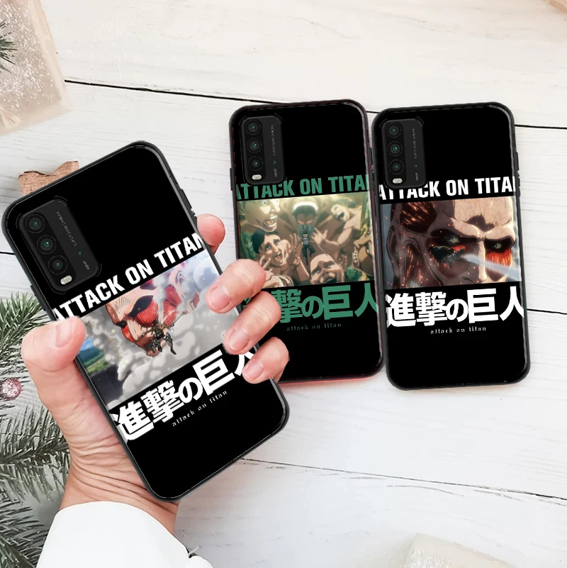 

Japan Cartoon Anime Attack on Titan Phone Case For Xiaomi Redmi 9 9i 9AT 9T 9A 9C Note 9 9 Pro 9T 9S 9 Pro 5G Funda Back Cover