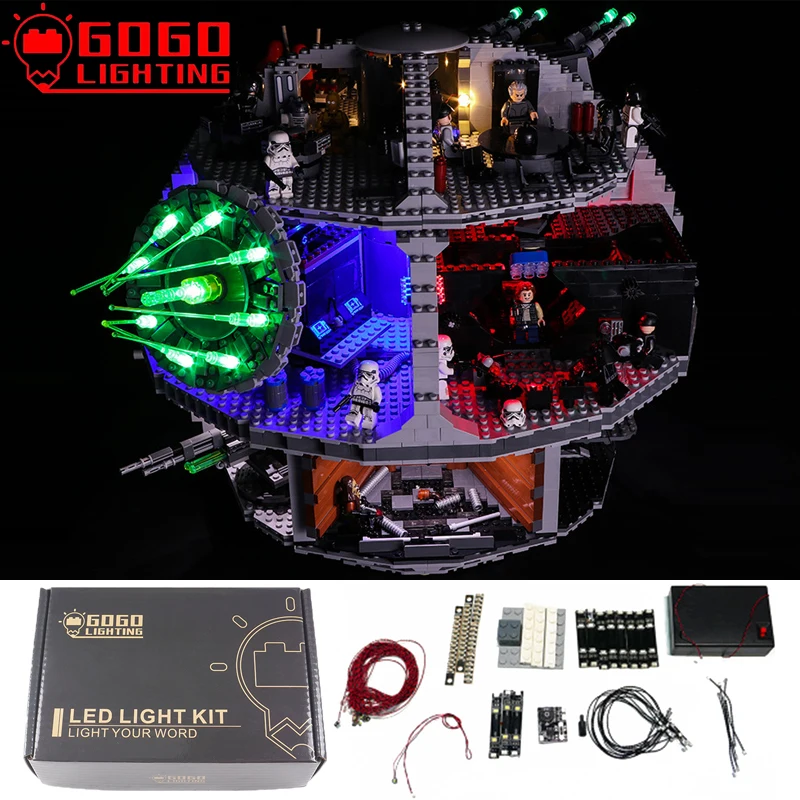 

GOGO светильник фирменный набор со светодиодный Ной подсветкой для конструктора Lego 75159 серии Dead Star 10188, набор строительных блоков, игрушки 05063 (...