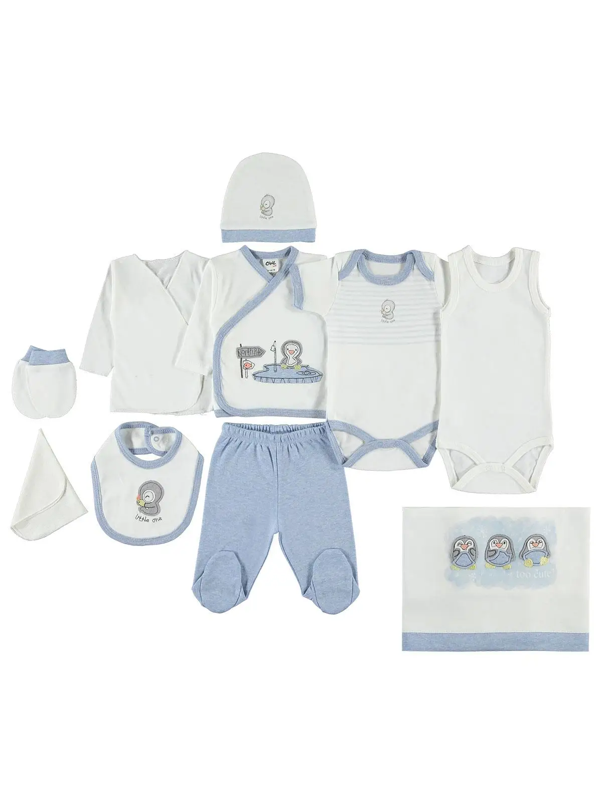 

Civil Baby Boy Combed Cotton Bodysuit Newborn Blue Color 100% Cotton