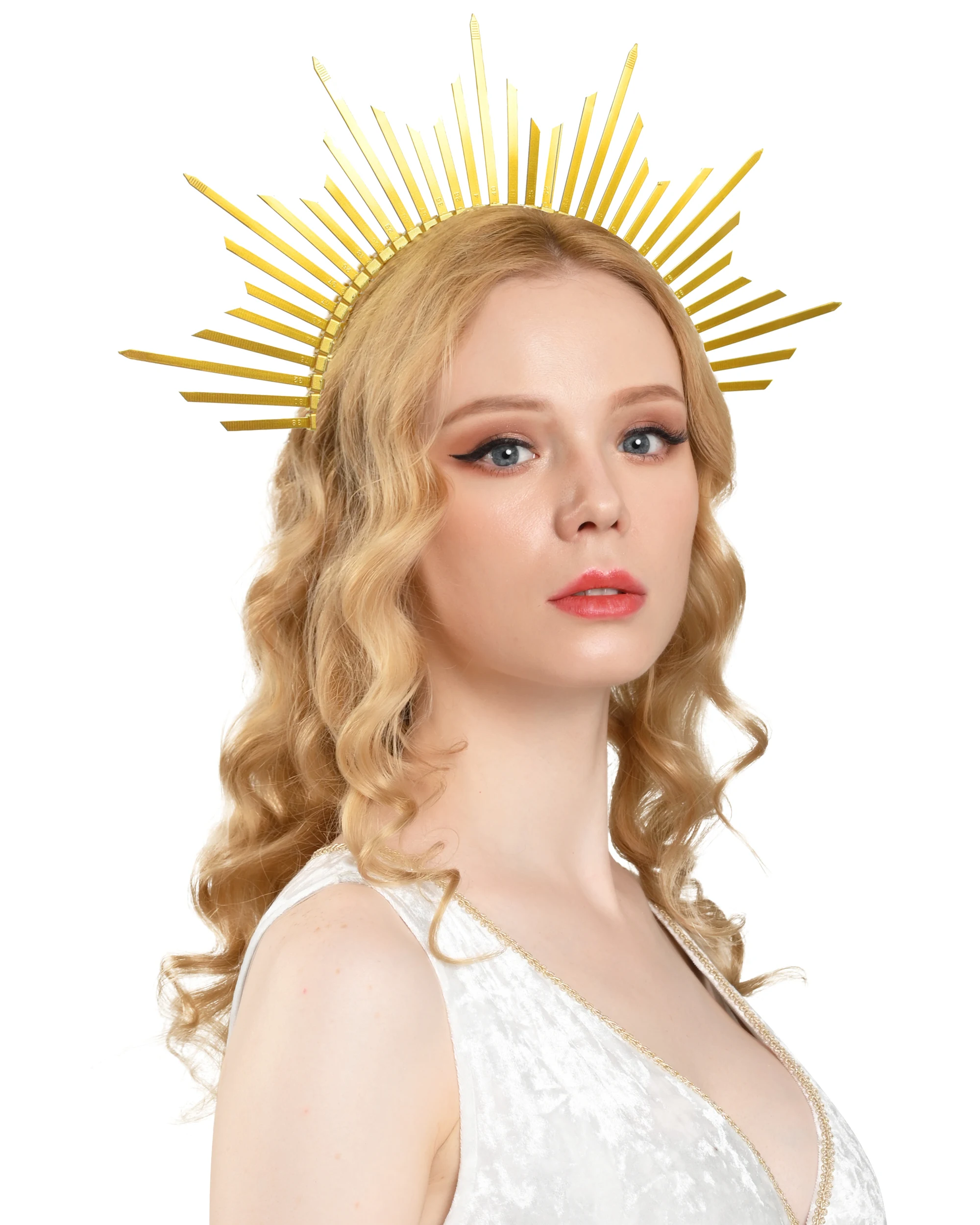 Богиня гало Корона Золотой головной убор в стиле бохо свадебная корона взрыв с