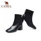 Женские ботильоны на высоком каблуке CAMLE, элегантные ботинки с квадратным носком, на толстом каблуке, весна-осень 2021