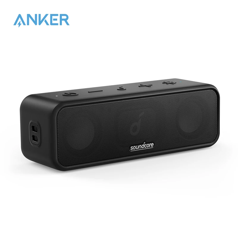  Soundcore 3 Bluetooth Speaker with Stereo Sound, Pure Titanium Diaphragm Drivers, PartyCast Technology, BassUp, 24H Playtime 