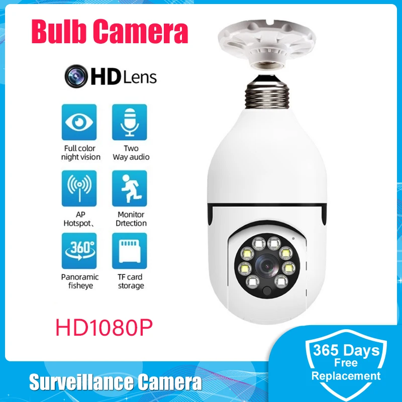 

Full HD 1080P Surveillance Camera with Wifi 360 Degree Camera Auto LED Light 2MP Web Tracking Security Wireless Outdoor Camera