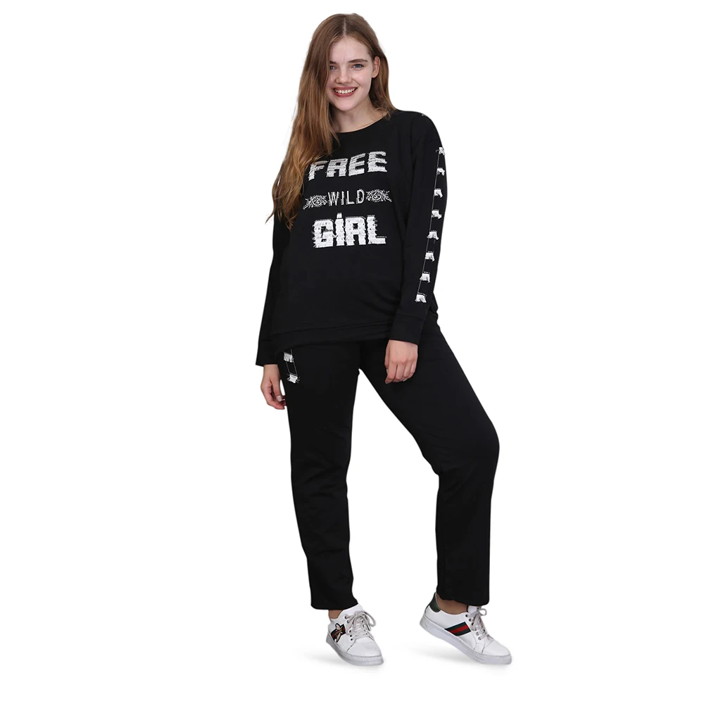 Женский спортивный костюм с принтом Hanezza размера плюс комплект из двух предметов