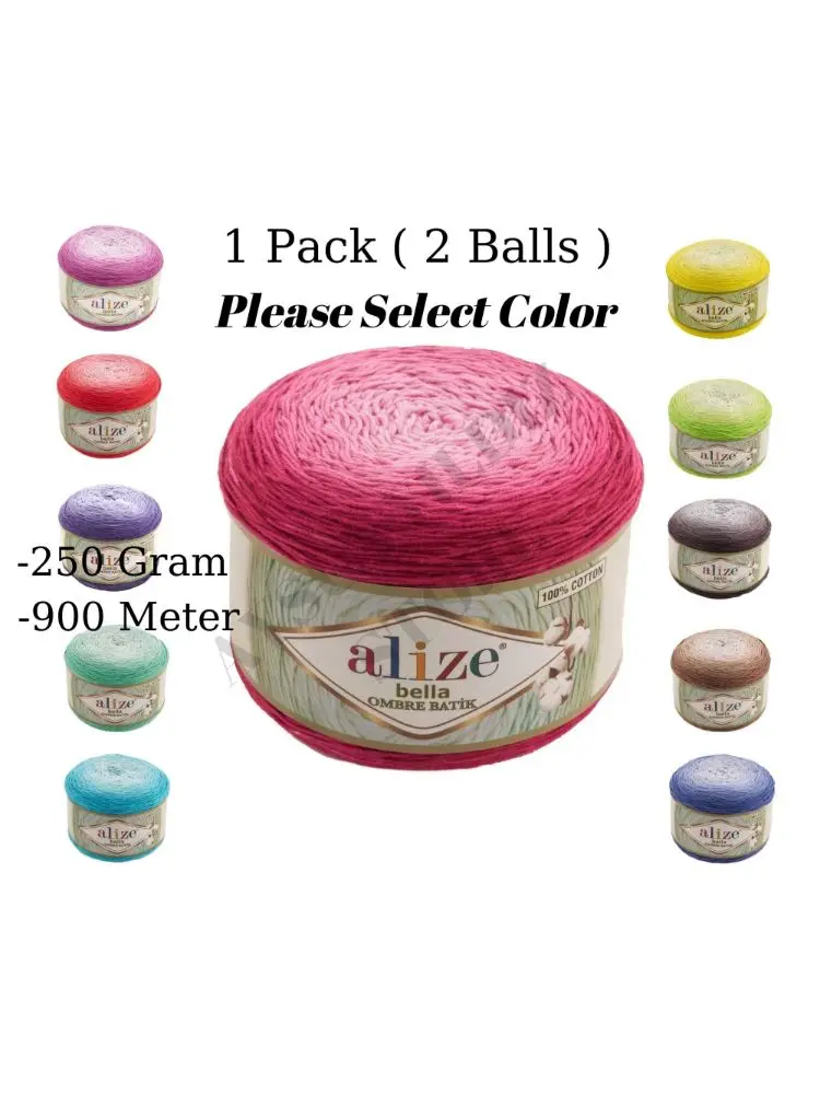 % 100 хлопок 1 упаковка (2 шара) разработка Bella Ombre Batik пряжа для ручного вязания (1