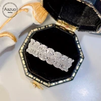 aazuo 18k solid pure white gold real natrual diamonds 0 45ct ladder ring gift for woman engagement party high quality au750