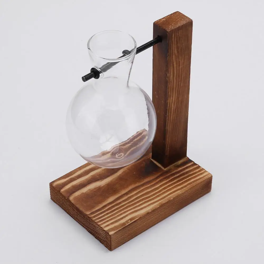 Стекло и дерево ваза плантатор Террариум Настольный гидропоники завод Бонсай