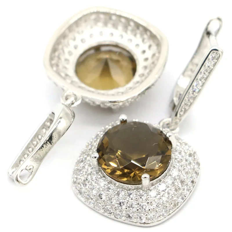 33x18mm Юбилей создан Париж голубой топаз дымчатый кварц кубического циркония