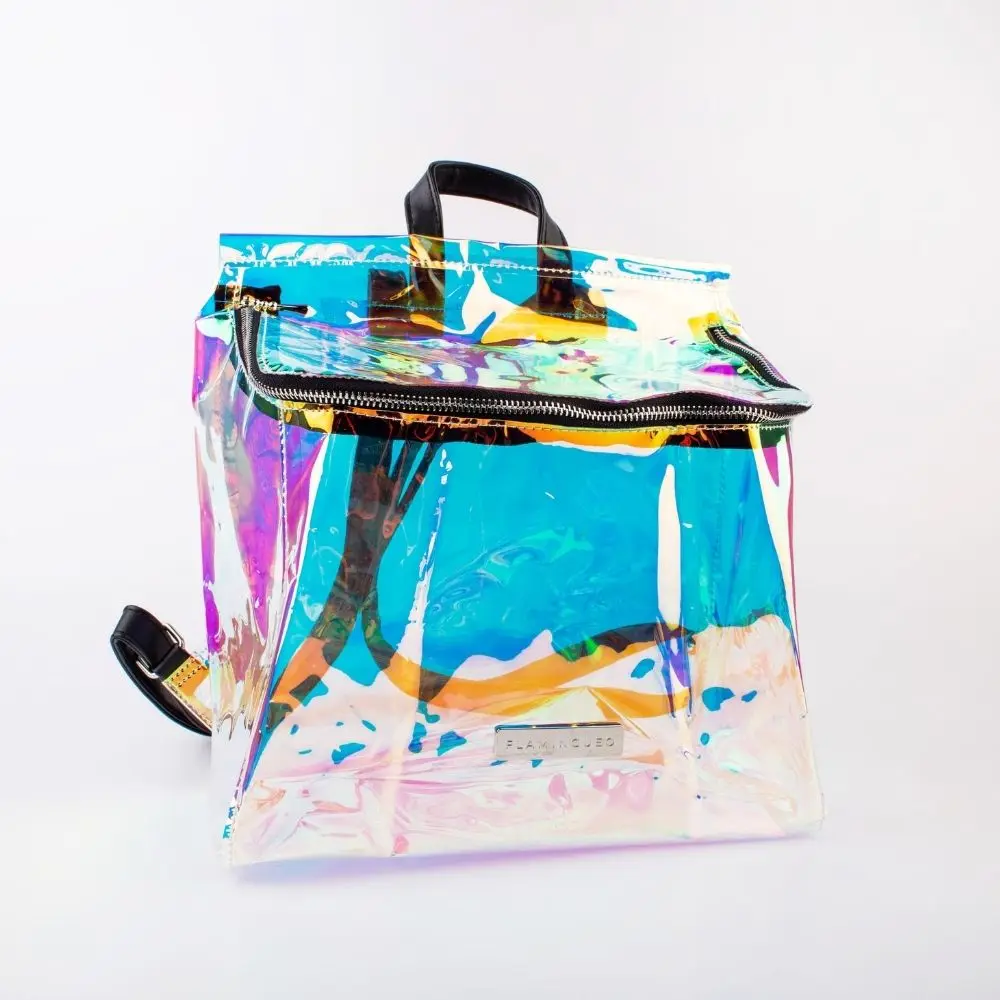 Голографический рюкзак Flamingueo Женский школьный прозрачный милый модный