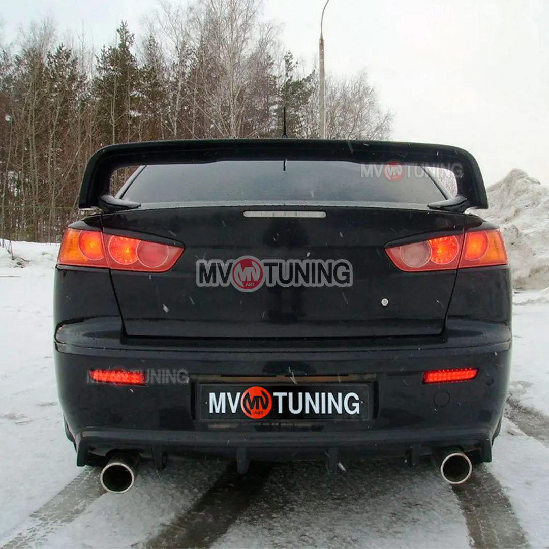 Диффузор заднего бампера для Митсубиши Лансер 10 АБС пластик тюнинг накладка