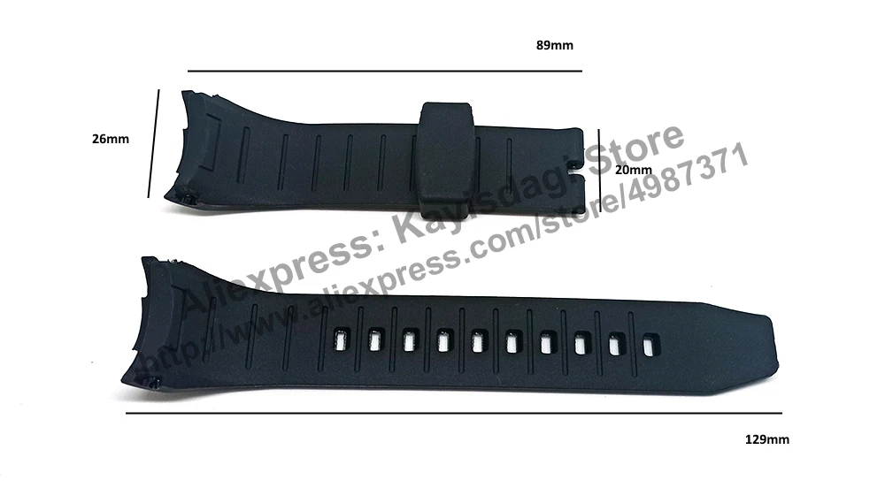 26mm Black Rubber Watch Band Strap Compatible For Seiko Lord Chronograph  7t92-0pk0 - Snde67p1 , Snde78p1 , Snde81p1 - Watchbands - AliExpress