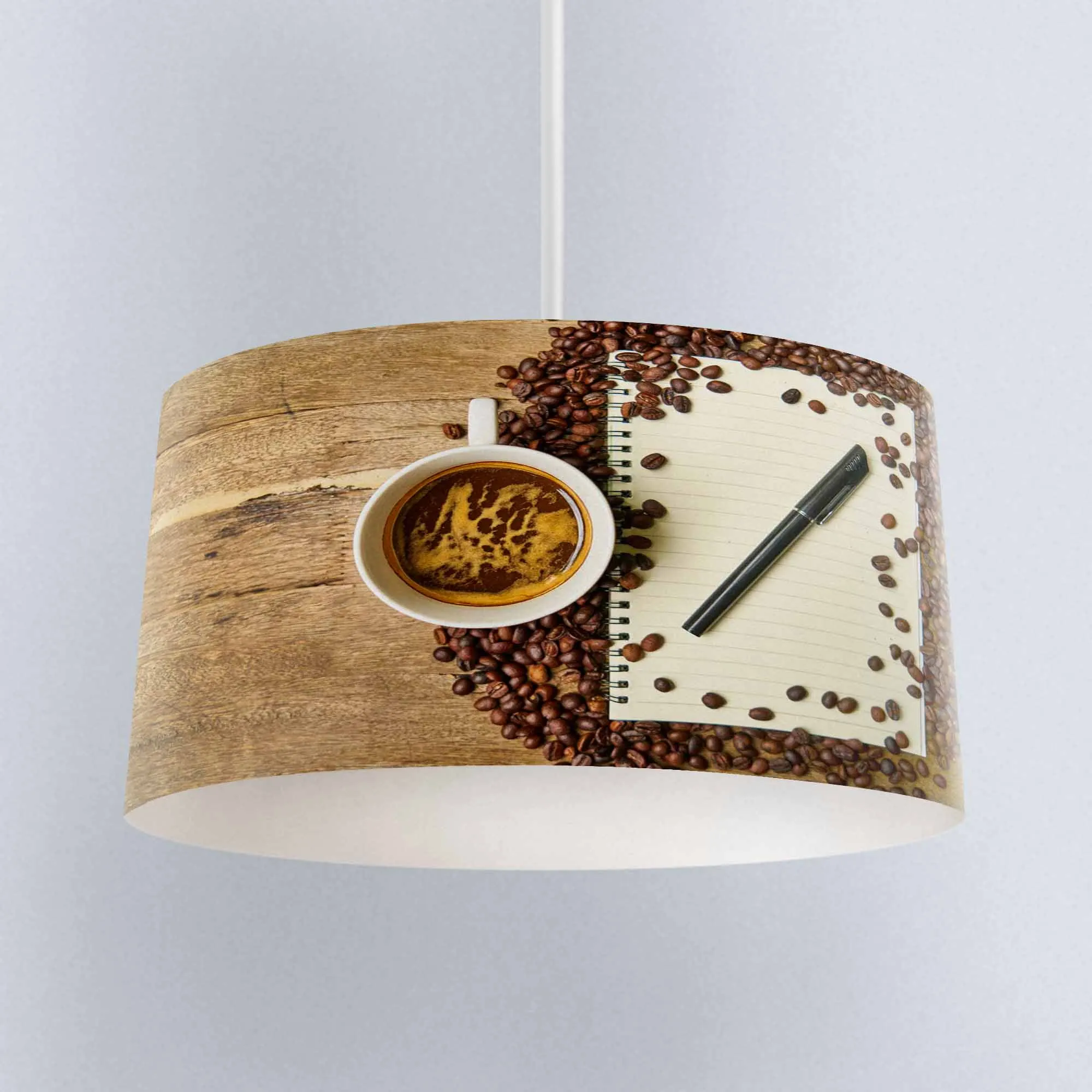 Еще коричневый Кофейные зерна Ручка записная книжка печатная ткань Кухня люстра